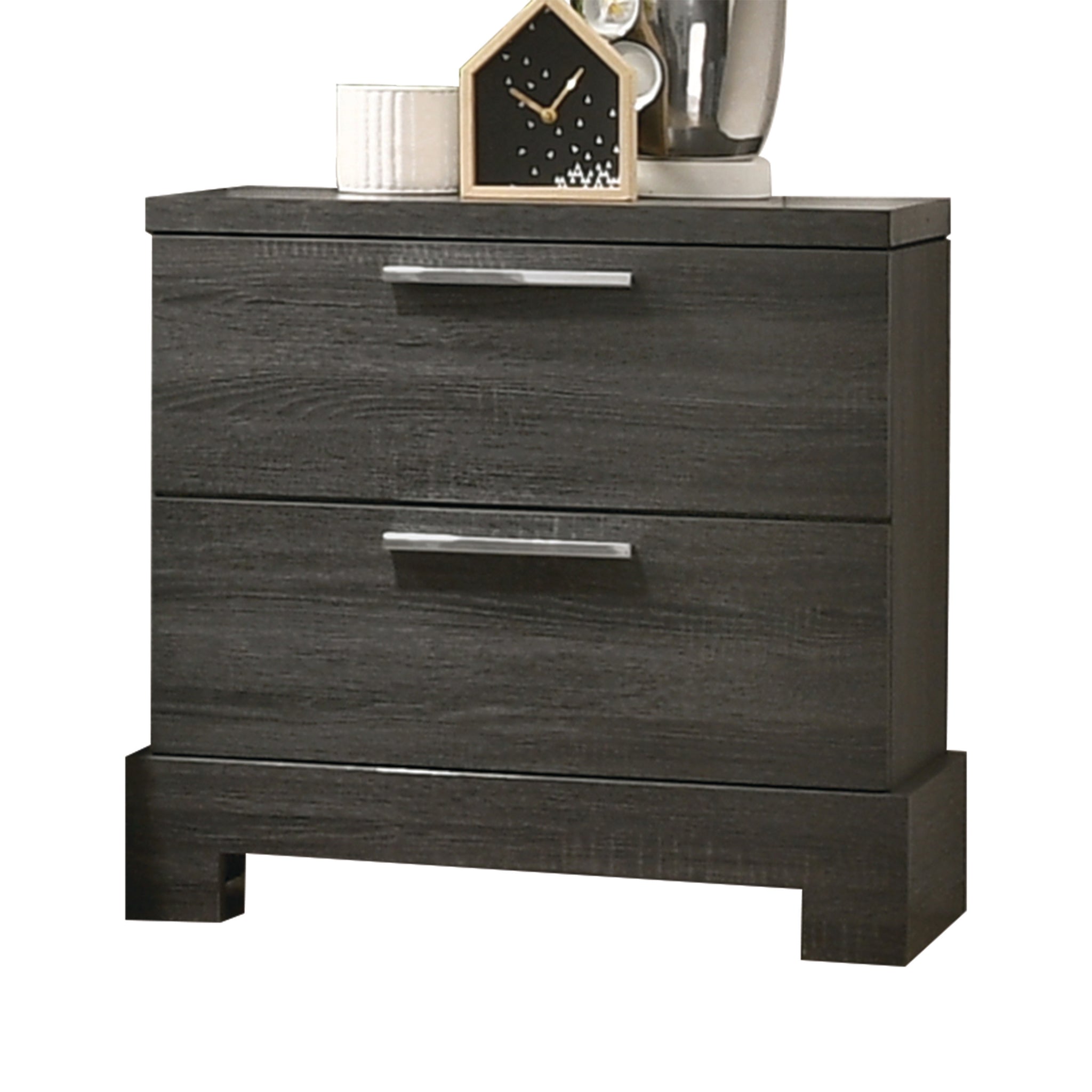 Lantha Gray Oak Nightstand