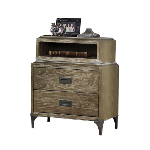 Athouman Weathered Oak Nightstand