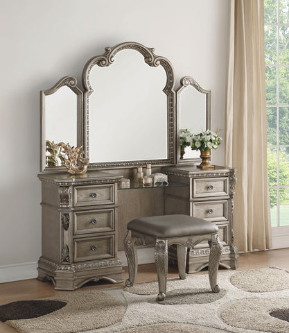 Northville Antique Silver Vanity Desk