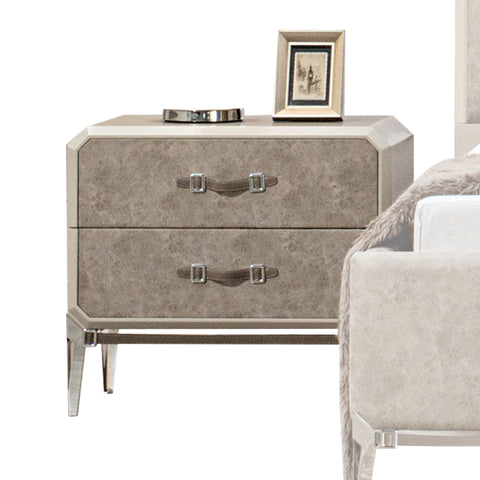 Kordal Vintage Beige PU Nightstand