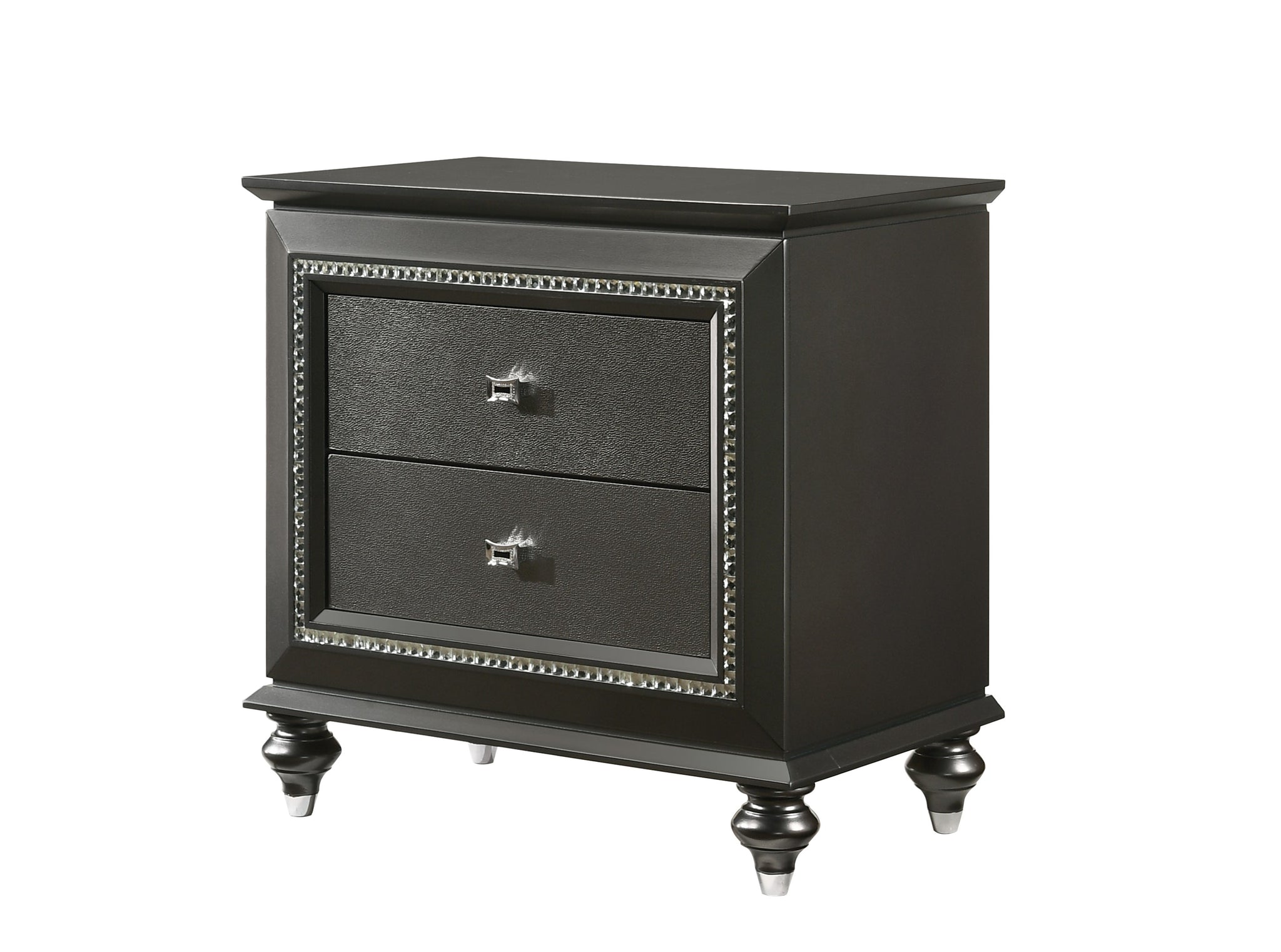 Kaitlyn Metallic Gray Nightstand