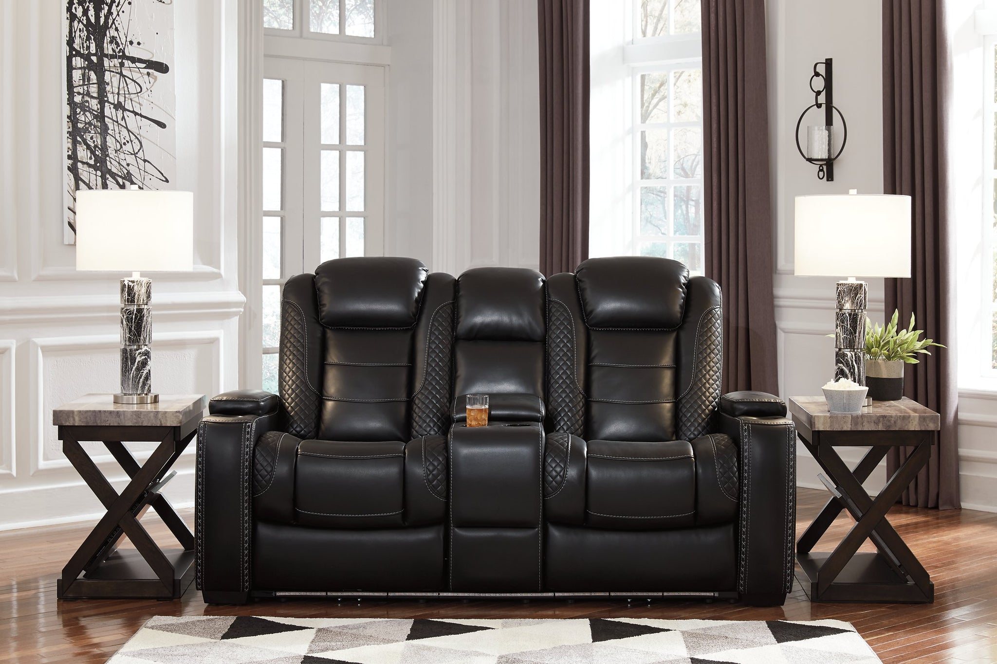 Party Time Power Reclining Loveseat with Console image