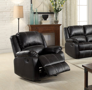 Zuriel Black PU Rocker Recliner (Motion)