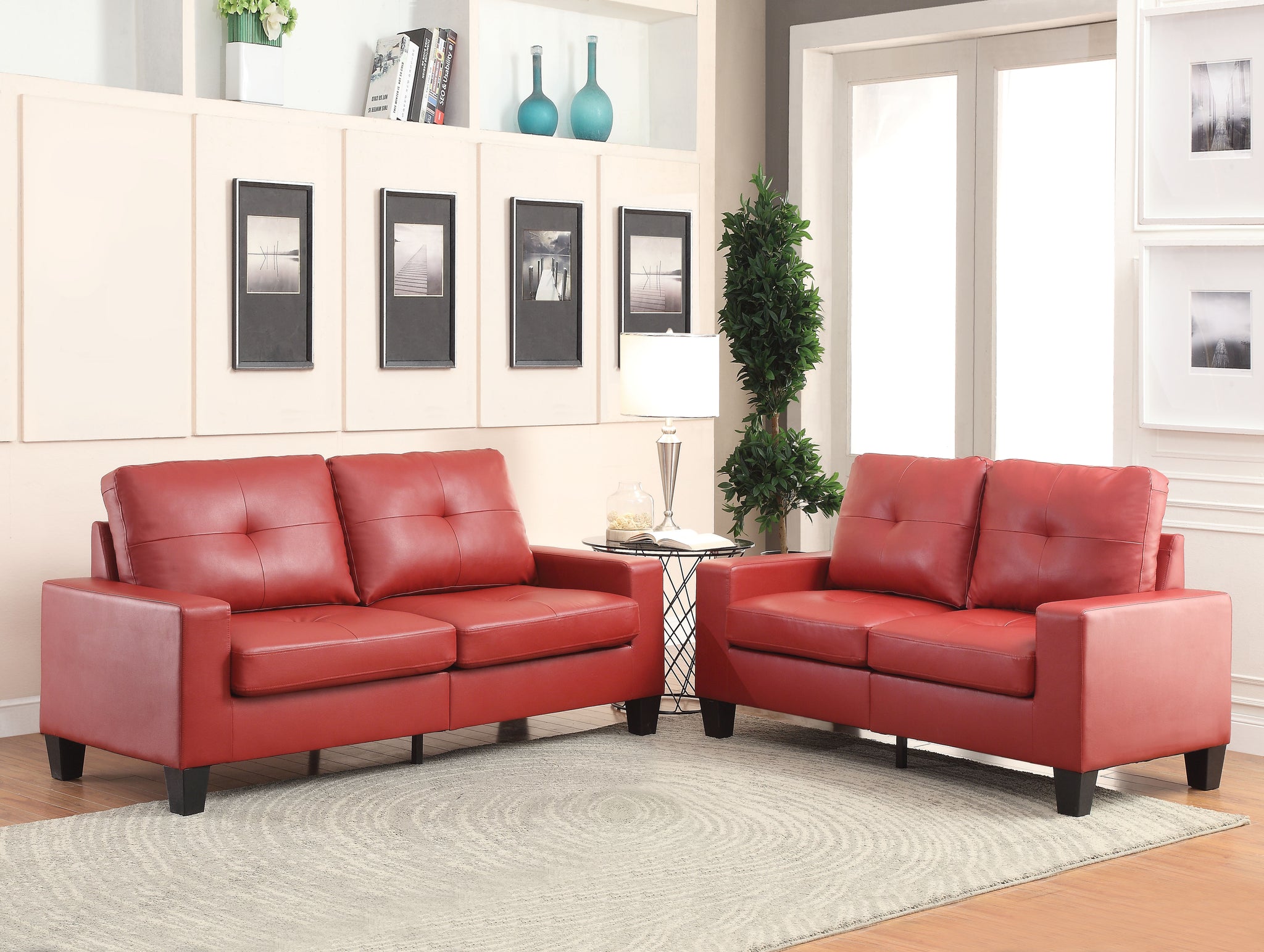 Platinum II Red PU Sofa & Loveseat image