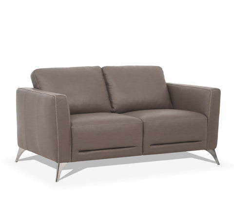 Malaga Taupe Leather Loveseat