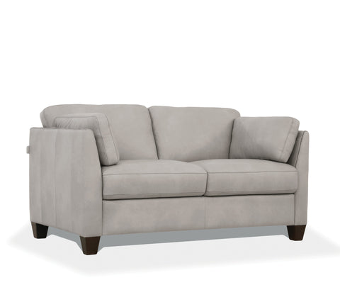 Matias Dusty White Leather Loveseat