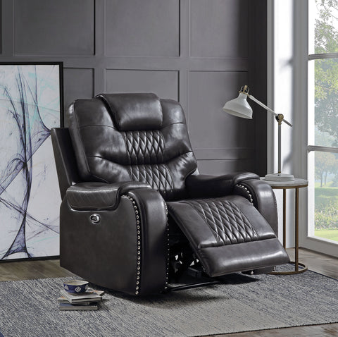 Braylon Magnetite PU Recliner (Power Motion)