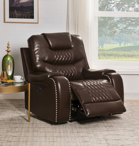 Braylon Brown PU Recliner (Motion)