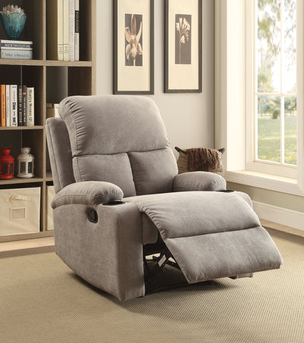 Rosia Gray Velvet Recliner (Motion)