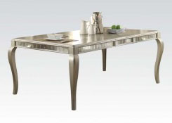 Acme Francesca Rectangular Dining Table in Champagne 62080 image