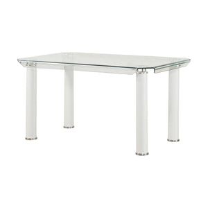 Gordie White & Clear Glass Dining Table image