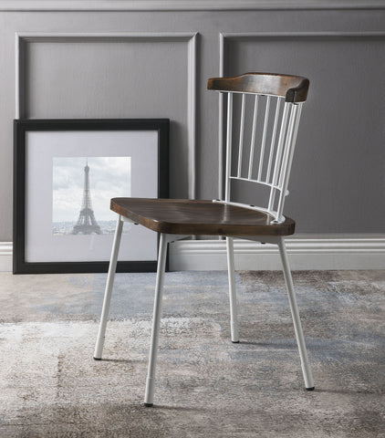 Orien White & Brown Oak Side Chair image