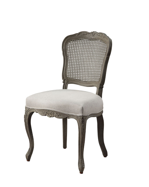 Ruby Linen & Rustic Gray Oak Side Chair