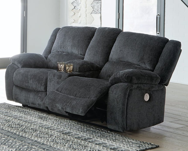 Draycoll Power Reclining Loveseat with Console image