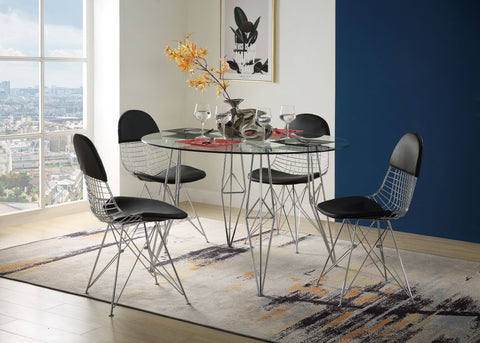 Paula Clear Glass & Chrome Dining Table