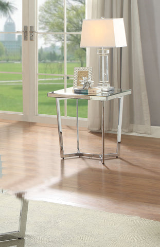 Hastin Mirrored & Chrome End Table