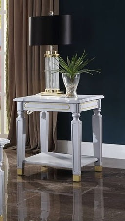 Acme Furniture House Marchese End Table in Pearl Gray 88867 image