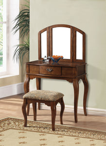 Maren Oak Vanity Desk & Stool