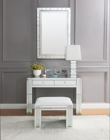 Nysa Mirrored & Faux Crystals Vanity Desk