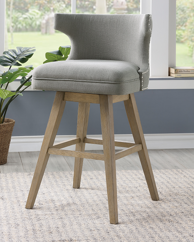 Everett Fabric & Oak Bar Chair image