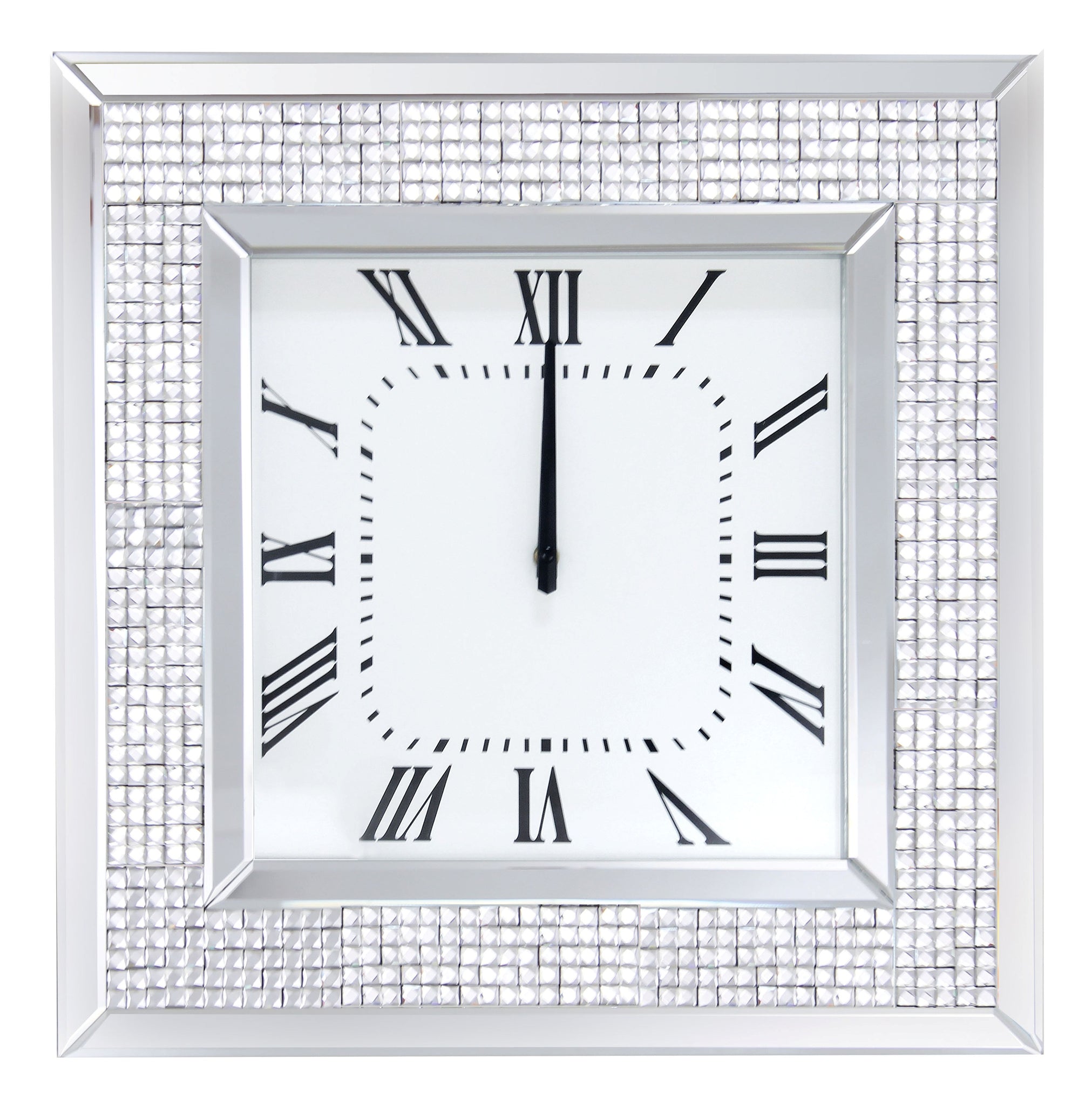 Iama Mirrored & Faux Rhinestones Wall Clock