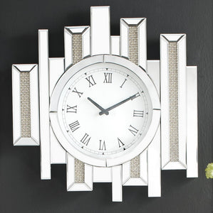 Lavina Mirrored & Faux Diamonds Wall Clock