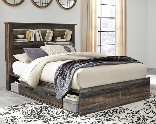 Drystan Queen Bookcase Bed with 2 Storage Drawers image