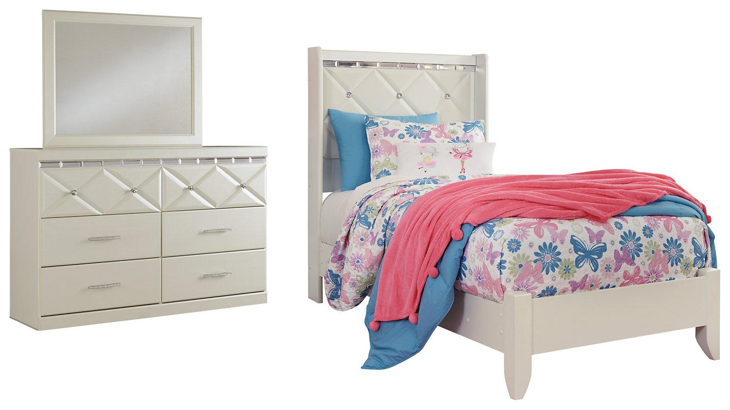 dreamur champagne dresser Dreamur Champagne Panel Bedroom Set