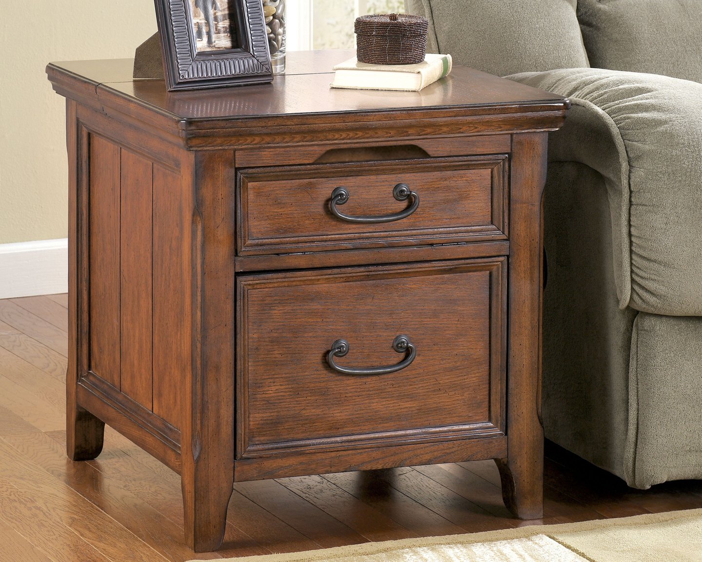 Woodboro Media End Table with Power Outlets image